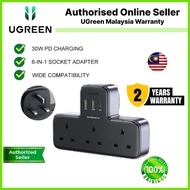 UGREEN 6 IN 1 Charger 30W GaN Fast PD Multi Extension Plug Outlet Extender