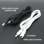 22awg 3A DC Male To male female Power supply Adapter white black cable Plug 5.5x2.1mm Connector wire