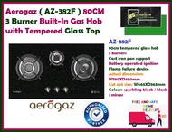 Aerogaz AZ-382F 80cm Tempered Glass Gas Stove Cooker Hob | 3 Burner | FREE DELIVERY