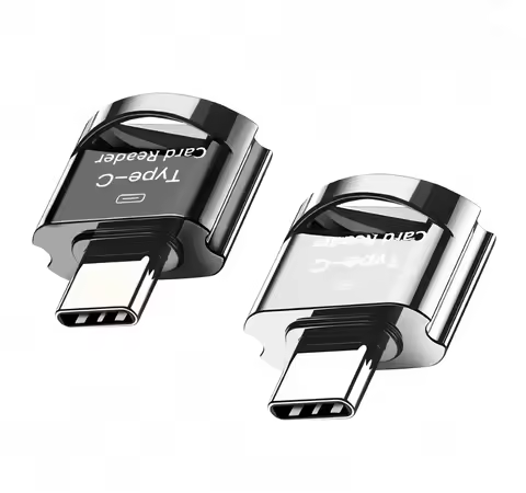 Type C Micro SD Card Reader, USB C TF Card Reader Adapter with Keychain, Compatible with MacBook, iP