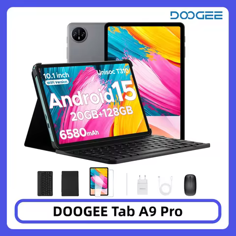 DOOGEE Tab A9 Pro Tablet 10.1" HD Display Android 15 20GB RAM 128GB ROM 6580mAh Large Battery Dual S