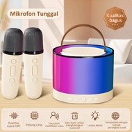 Speaker Karaoke Portabel Bluetooth dengan Mikrofon Wireless dan Lampu RGB - K1/K12/Y1