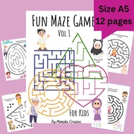 Fun Mazes Game Book for kids Activity Book Maze Book Buku Kanak-kanak