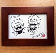 IQ 博士 小吉 鳥山明 簽名 畫連框 大約 12*16cm 激罕 值得收藏