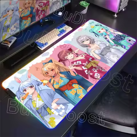 RGB Anime Girl Hololive Hoshimati Suisei Gawr Gura Large Mouse Pad Laptop Mice Mat Tabletop Keyboard