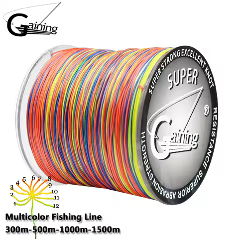 Gaining 12 Strands Braided Fishing Line Super Strong Japanese 300M 500M 1000M 1500M Multifilament PE