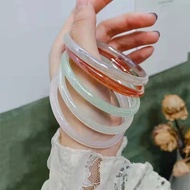 5 Pieces Elegant Jade Lucky Charm Bangle Multiple Colors For Women