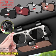 Toyota GR Sport Car Sun Visor Glasses Case Leather Grain Sunglasses Box Sunshade Decoration For 86 Y