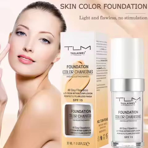 30ml Colour Changing Mature Skin Foundation Portable Waterproof Concealer Warm Skin Color Changing F