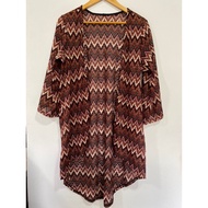 AJ Coat Mesh Fabric Chest Size 48 Inches Length 28-39 Red And Gold