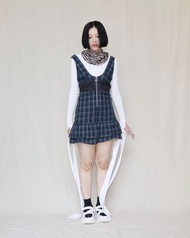 南瓜Vintage。TOMMY HILFIGER jeans 格紋 背心 拉鍊 洋裝