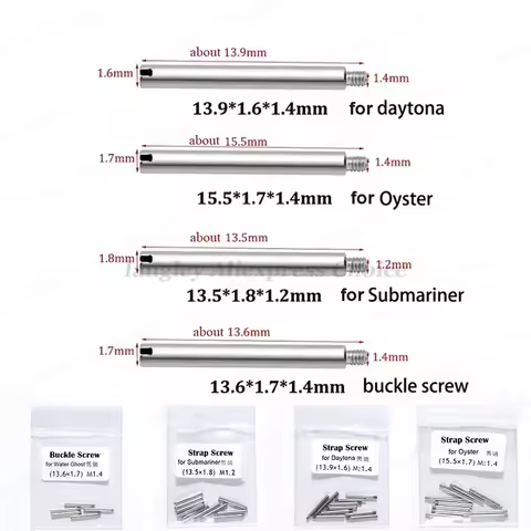 For Rolex Watch Strap Screw for Oyster Submarine Daytona Stainless Steel One Word Screw Rod Shaft Wa