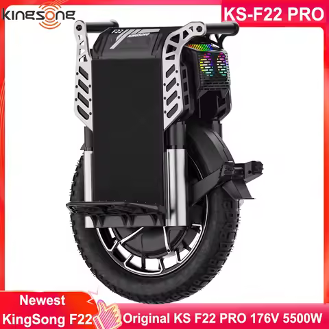 Newest KingSong F22 Pro 176V 3108Wh 50S Battery 5500W Motor 130+ km/h Idle Speed 100mm Travel Suspen