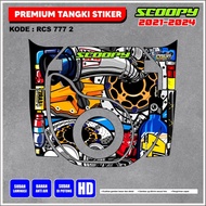 Premium Scoopy Tank Sticker 2021 2022 2023 2024 BORN TO RIDE CODE RSC 777