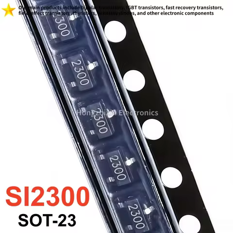100PCS NEW Surface Mount Transistor, SI2300, SOT23, Silk Screen: 2300 N-Channel S12300 Field-Effect 