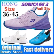 Yonex Sonage 3 Men's and Women's Badminton Shoes Sneakers Breathable Yonex Power Cushion Non slip Ultra Light Badminton Shoes Unisex Tennis Shoes (with box)