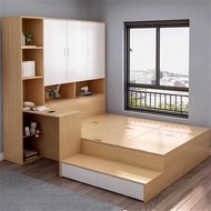 Floor Bed Multi-Functional Tatami Bed Frame Large Space Locker Platform Bed Integrated Tatami Bed