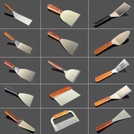Stainless Steel Steak Frying Fried Pizza Shovel Spatula Grasping Cuts Spade BBQ Tools Wooden Handle