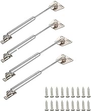 30N/6.8 lb Hydraulic Support Cabinet Hinge,Metal Head Gas Support, Lift Support, Soft Close Lid Supports &amp; Buffer Telescopic Cabinet Door Gas Spring Head Supports 10" Length,Set of 4