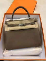 Hermes Kelly 25 Togo大象灰銀扣