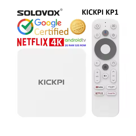 SOLOVOX 2024 Google Certified KICKPI KP1 Androidtv 11 Box S905Y4 2G 32G WiFi BT Assistant Netflix 4K