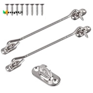 【zssyhtj1.sg】2 Pcs Stainless Steel Cabin Hook and Eye Latch with Screws - Heavy Duty Door Gate Latch