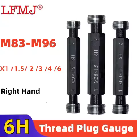 1pcs 6H M83-96 Steel Metric Screw Standard Fine Thread Plug Gauge High Quality wholesale X1 1.5 2 3 