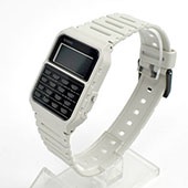CASIO手錶 素雅白電子計算機膠錶