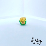 IBUY 916 Gold HONEY JAR BEADS - GREEN Charm 0.96G 22K (916)