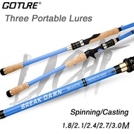 Carbon long-range lure rod three-section portable fishing rod sea rod gun handle straight handle lur