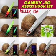 🔥 Gawky Jig + Kevlar Steel Assist Hook 🔥 Tenggiri Jig Killer 60g