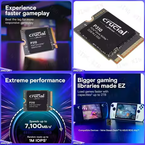 for Crucial P310 2TB M.2 2230 NVMe PCIe Gen4 x4 Internal SSD 3D NAND Solid State Drive for Laptop St