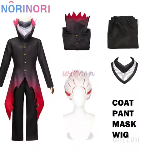 Okarun Ken Takakura Cosplay Costume Anime Dandadan Cosplay Gradient Red Hem Mask Men Black Suit Okar