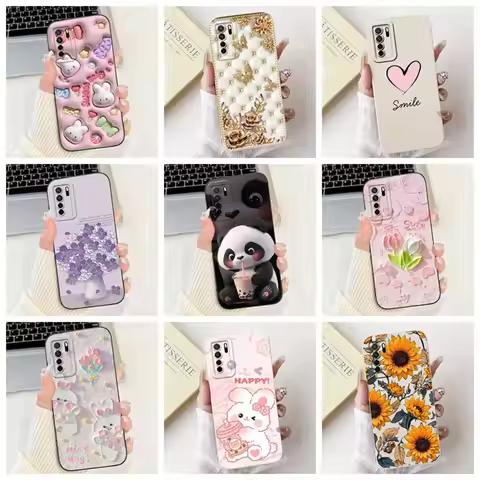 For Huawei Nova 7 SE Phone Case honor 30S Soft Liquid Silicone Camera Protection Back Cover For Huaw