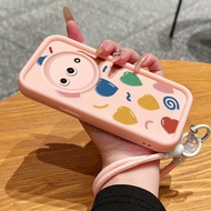 Case For Xiaomi Redmi A3 A3X POCO C61 Three-Color Heart-Shaped Phone Silicone Name Hanging Shockproo