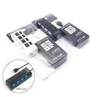 USB 2.0 Hub 4 Port with On/Off Switch Spport External 500GB Hdd (black)