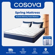 9 COSOVA 10.2 Inch Memory Foam Independent Spring Mattress Ergonomic Single