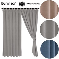 Eurotex, Blackout Curtain, Block 100% Sunlight, 3 Ways Hanging Options (1 Piece) TJ370
