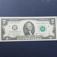 Uang Asing Negara Amerika 2 Dollar Kondisi UNC GRESS Original 100%