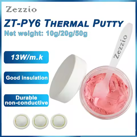 Zezzio ZT-PY6 10g/20g/50g Thermal Putty 13W/m.k Non-Conductive For GPU VGA IC Mainboard High Perform