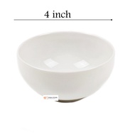 Mangkok Keramik Putih Polos Kedaung Home Size 4 inchi 1 Pcs
