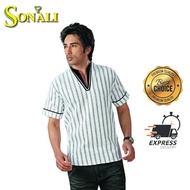 Sonali Men White  Linen Shirt / Kurta For Lelaki Warna Putih / Indian Men Kurta Shirt For Men D9490