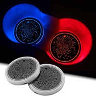 2 luzes LED para porta-copos de carro, tapetes luminosos de 7 cores, acessórios de iluminação intern