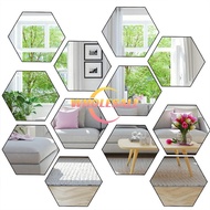 [Wholesale Price] Creative Mirror Hexagonal DIY Mirror Stickers for Living Room Bathroom Art Wall Home Decoration Props