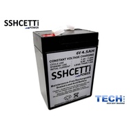 SSHCETTI Battery 6V 4.5AH Rechargeable Sealed Lead Acid VRLA Battery FOR TOYS CAR -