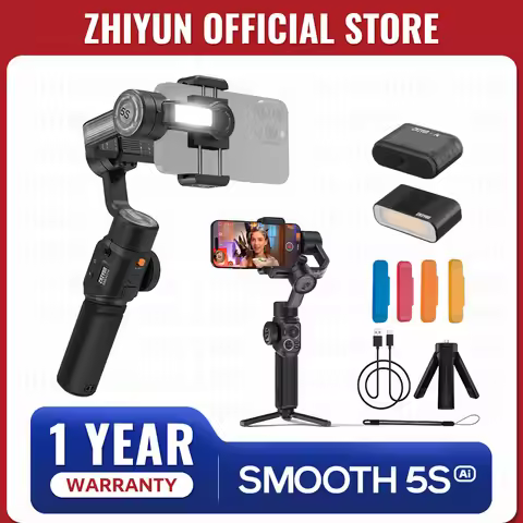 ZHIYUN Official SMOOTH 5S AI Tracking Handheld Stabilizer 3-Axis Smartphone Gimbal Outdoor Gimbals f