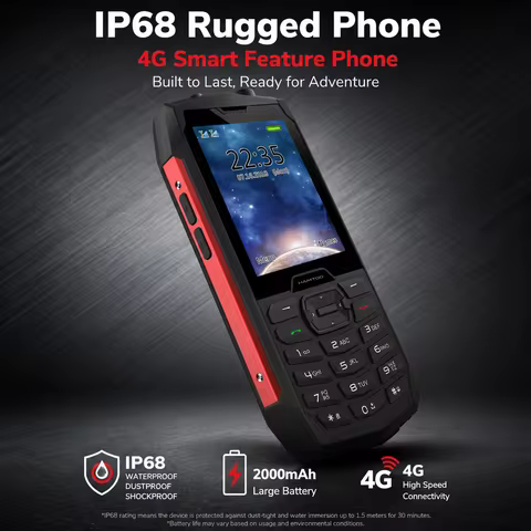 HAMTOD H3 Waterproof phone IP68 Rugged 4G Network Flashlight FM Function Durable Mobile Phone