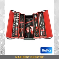 85Pcs Heavy Duty Cantilever Metal Tool Box Set Ratchet Set Spanner Set #