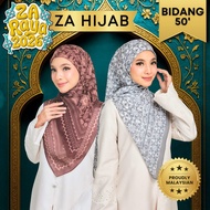 ZOE ARISAH BIDANG 50 PRINTED BAWAL Hijab Tudung Bercorak Square Cotton Voile Scarf Shawl Segi Empat 