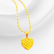 kalung hongkong 999 titanium asli lapis emas free liontin love plus kotal/box anti karat/luntur